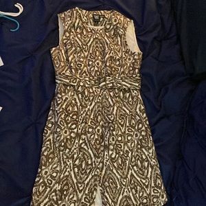 Worth Sleeveless tan, brown and cream colored dress,Size 6